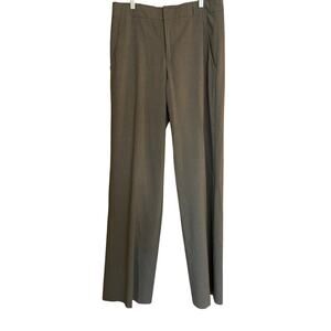 Vince Women's Size 0 Brown Dark Khaki Wool Pleated Front Tapered Trouser Pants